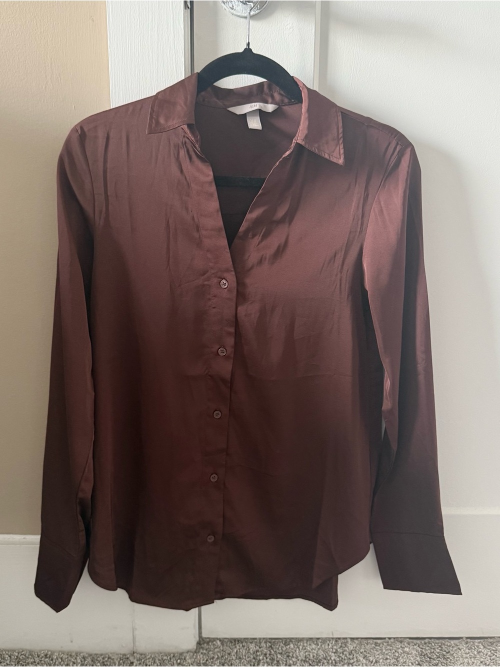 H&M Button-Down Satin Shirt